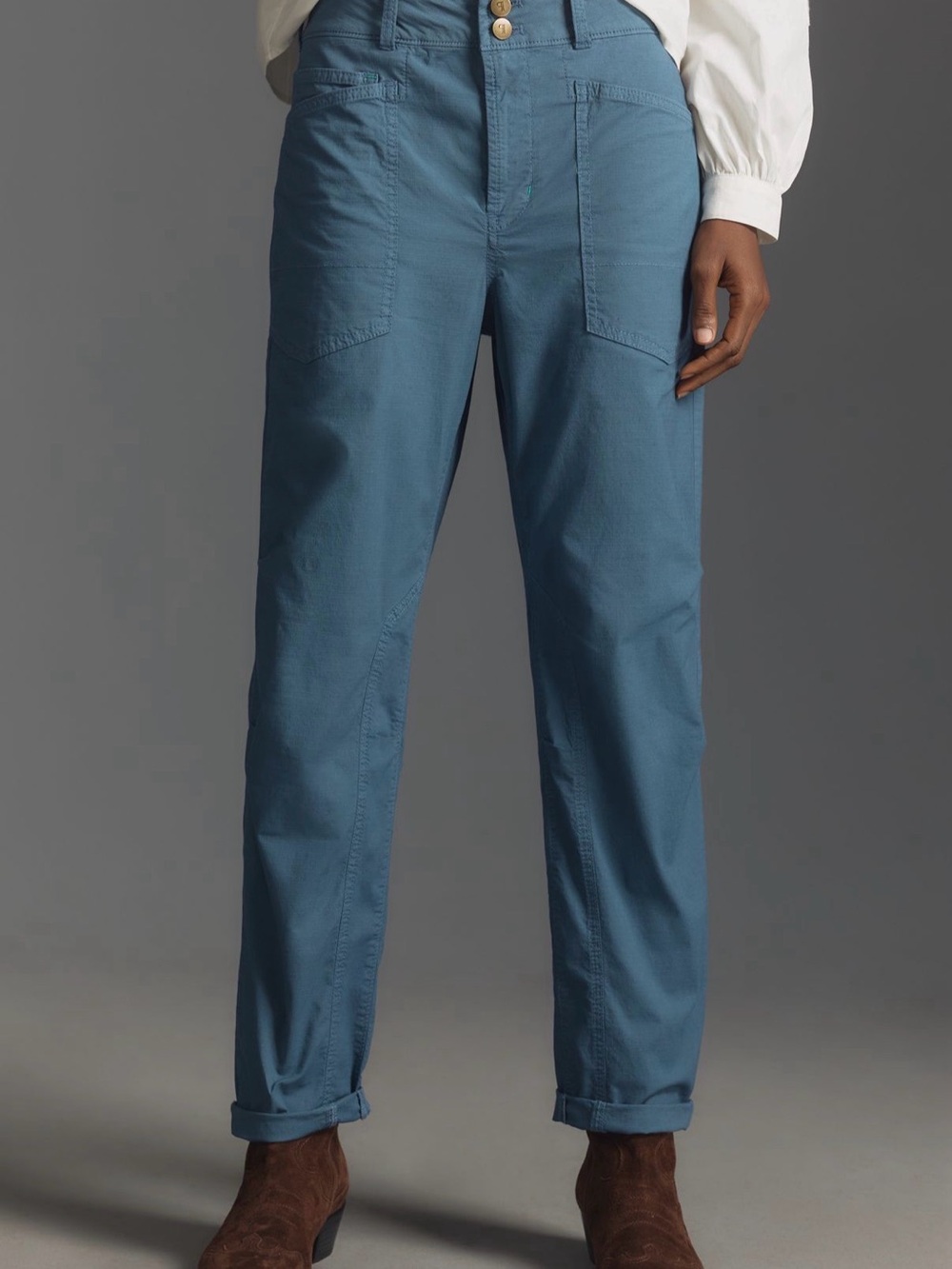 NWOT Pilcro Wanderer Mid-Rise Relaxed Fit Straight-Leg Pants in Steel Blue